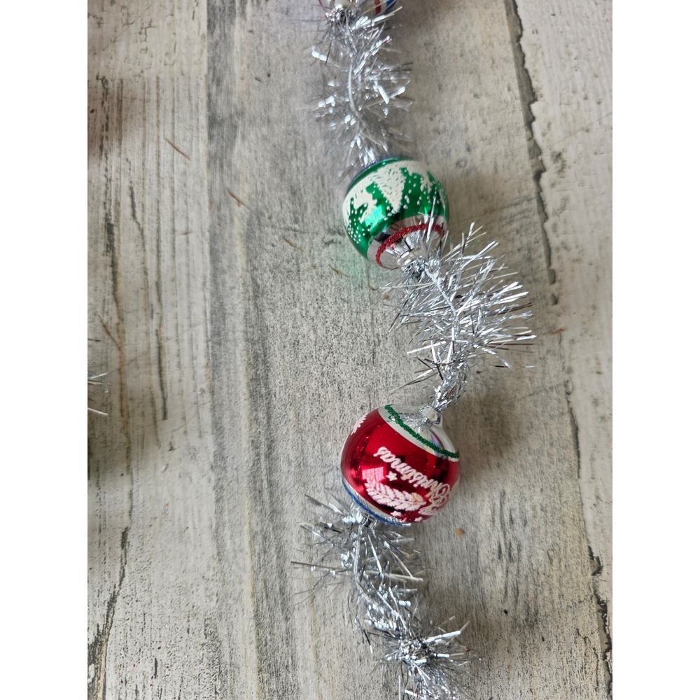 Radko shiny brite 6 ft stencil glass Garland RARE mini Xmas silent night